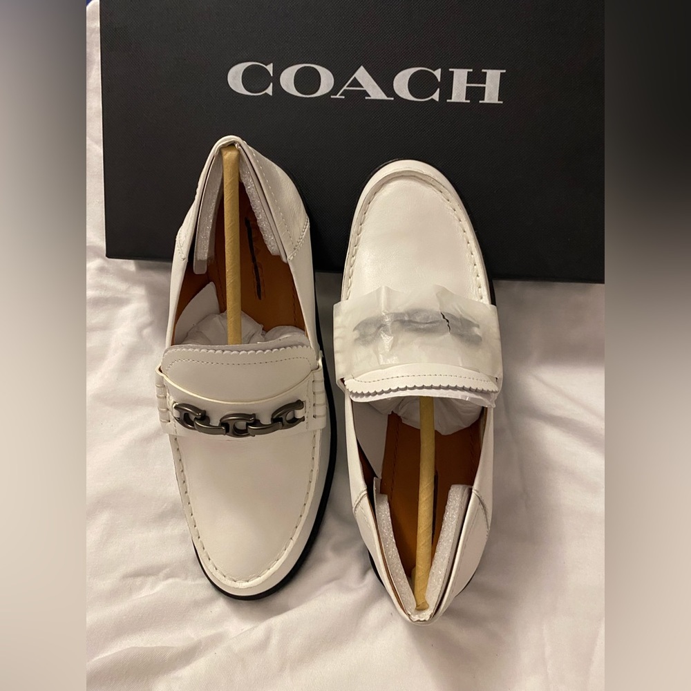 NWT NET WHITE COACH LOAFERS